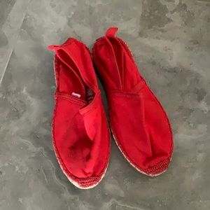 Superdry canvas red slip on espadrille